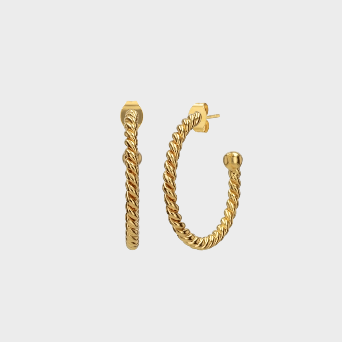 TWIST HOOPS SET - GULDBELAGT 20 mm wintherstudio-dk