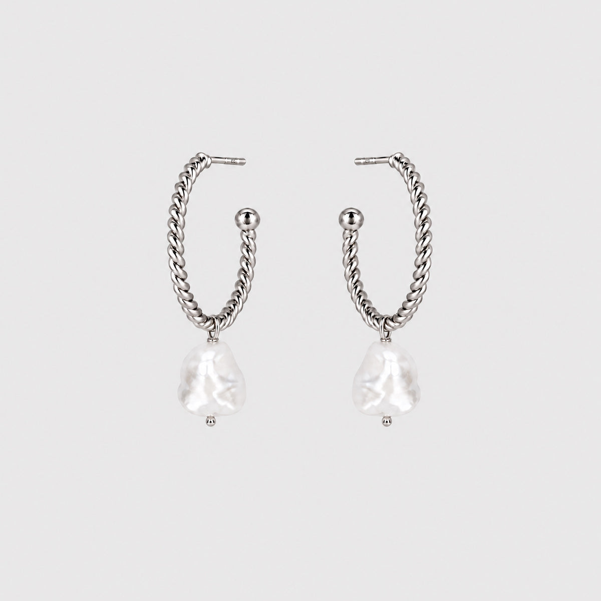 ALIZE PEARL HOOPS (20mm) - SØLVBELAGT