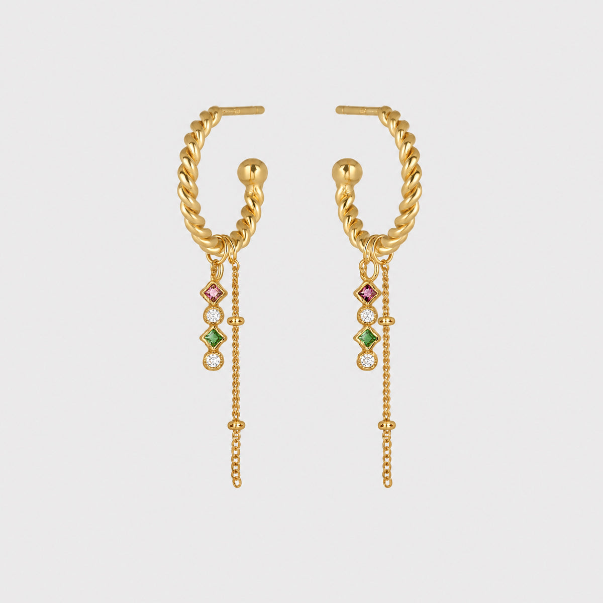 CAMEO HOOPS 15mm - GULDBELAGT/MULTI wintherstudio-dk