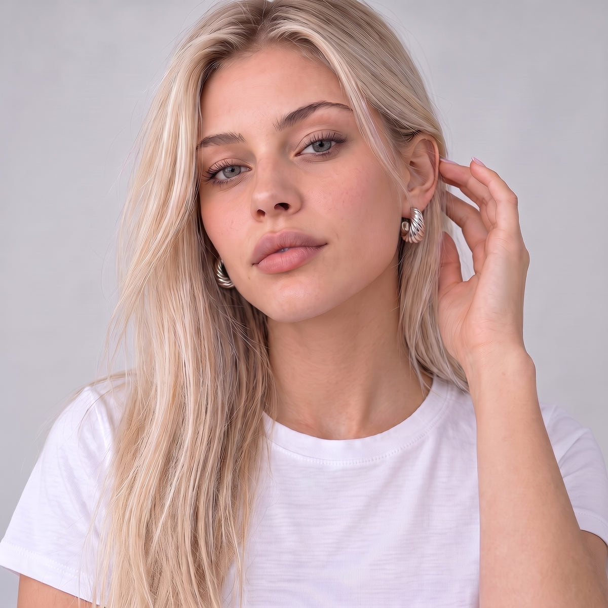 BAGUETTE HOOPS - SØLVFARVET wintherstudio-dk