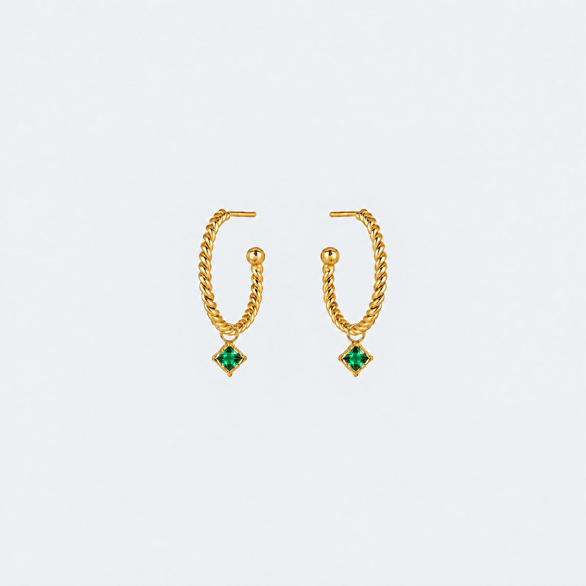 NEROLI HOOPS 15mm - GULDBELAGT/GRØN wintherstudio-dk