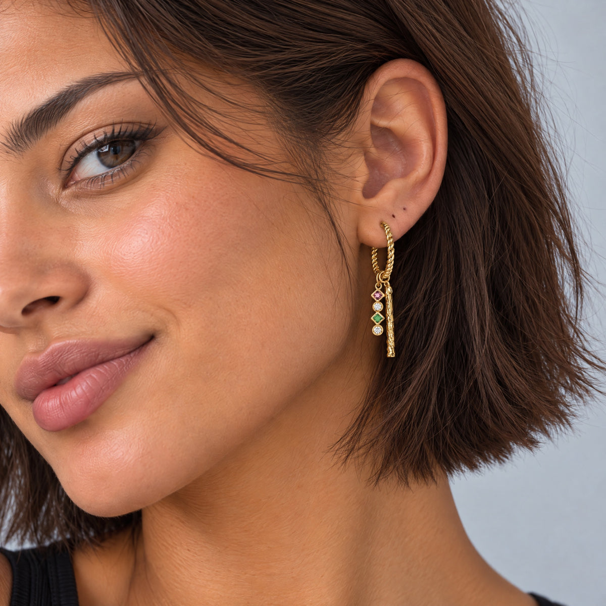 SORBET HOOPS 20mm - GULDBELAGT/MULTI wintherstudio-dk