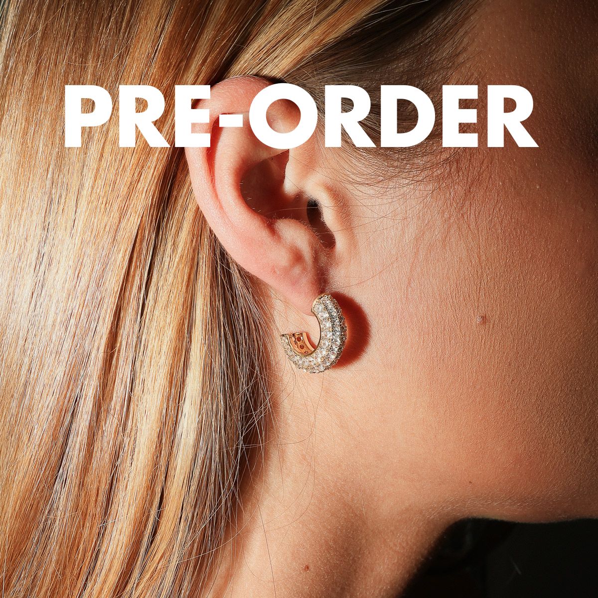 Wide Stone Hoops - Pre-Order