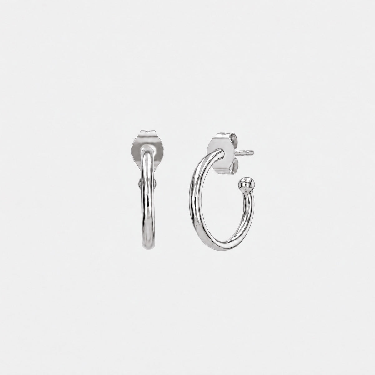 SIMPLE HOOPS SET - SØLVBELAGT 15 mm wintherstudio-dk