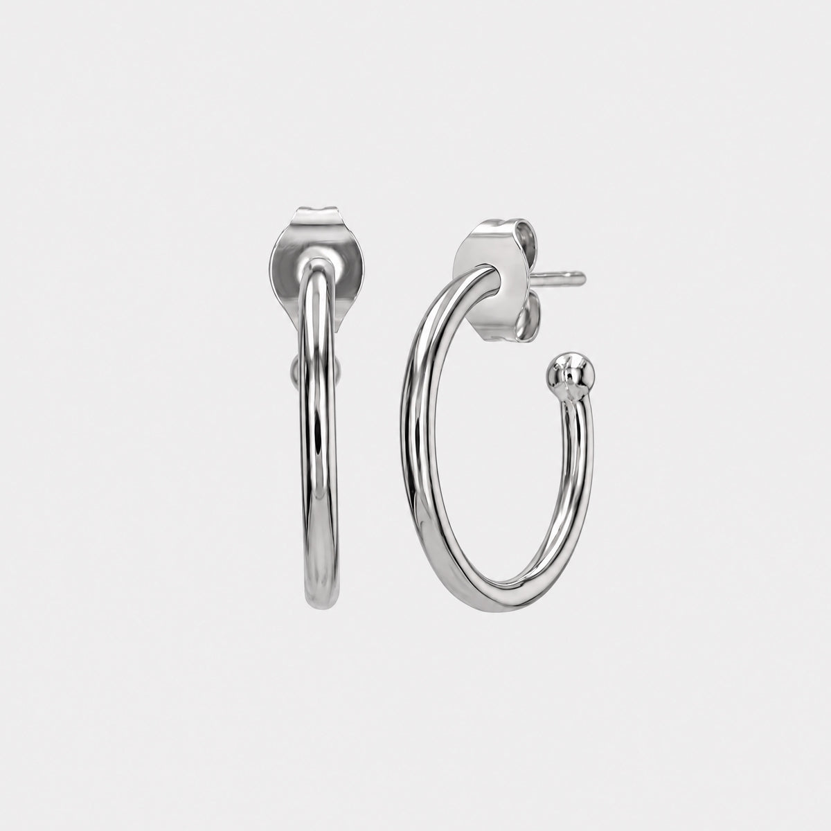 SIMPLE HOOPS SET - SØLVBELAGT 20 mm wintherstudio-dk
