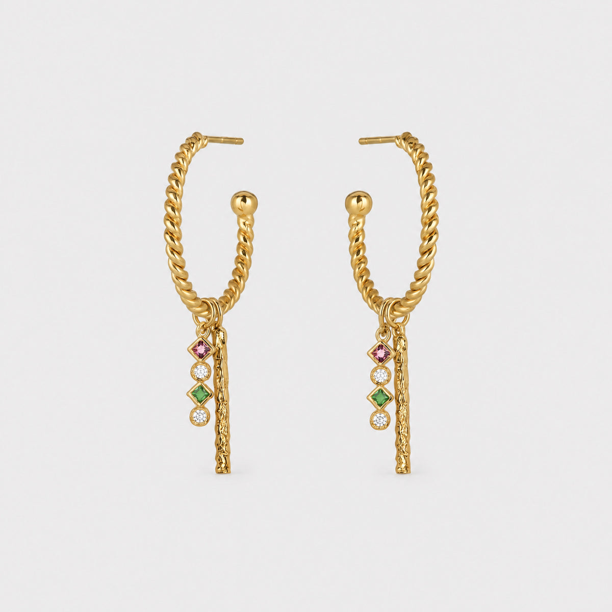 SORBET HOOPS 20mm - GULDBELAGT/MULTI wintherstudio-dk