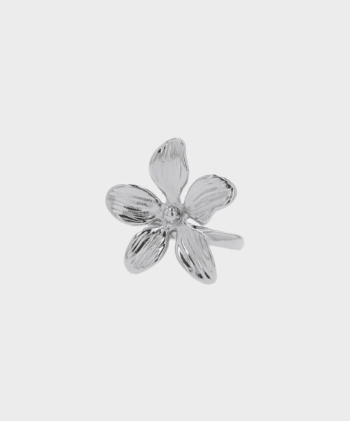 Blomster fingerring sølv