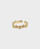 Blomster fingerring guld