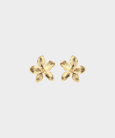 små blomster øreringe guld