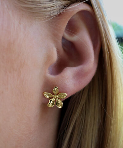 Mini blomster øreringe guld