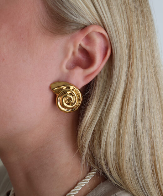 swirl ørering guld